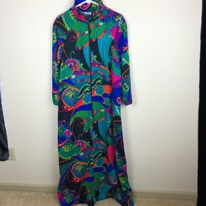 Vintage | Psychedelic Floral 1970 Maxi Dress